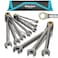 DURATECH AntiSlip Ratcheting Wrench Set Combination Wrench Set 10Piece Metric 618mm 72Tooth Nickel Plating CRV Steel with Pouch