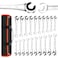 LOSCHEN Metric and SAE 20PCS Ratcheting Combination Wrench Set Spanner Set with Open End CRV Steel Ratcheting Tubing Wrench Set with 72Tooth Gear