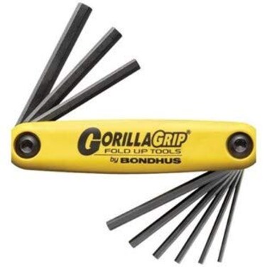 Bondhus 12591 GorillaGrip FoldUp Hex Key Set Inch 9 Piece 0050316