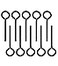 Aienxn 10pcs Black 532 inch Standard Hex Dogging Key with Full Loop Metal Allen Wrench Door Key for Push Bar Panic Exit Device
