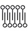 Aienxn 10pcs Black 532 inch Standard Hex Dogging Key with Full Loop Metal Allen Wrench Door Key for Push Bar Panic Exit Device