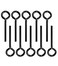Aienxn 10pcs Black 532 inch Standard Hex Dogging Key with Full Loop Metal Allen Wrench Door Key for Push Bar Panic Exit Device