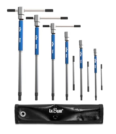 LABEAR6pcs Metric 3Way THandle Spinner Hex Allen Key Wrench Set Sizes from 2mm to 8mm Sliding Handle Spinning Sleeve for Versatile Speed and Leverage Application