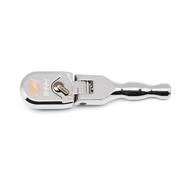 GEARWRENCH 38 Drive 120XP Full Polish Chrome Stubby Flex Head Teardrop Ratchet 81212XP