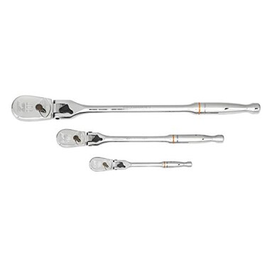 GEARWRENCH 3 Pc 14 38 12 Drive 90 Tooth Locking Flex Head Teardrop Ratchet Set 81276T