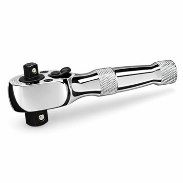 Powerbuilt Stubby Ratchet Dual Head Ratchet 14 Inch and 38 Inch Drive Reversible Switch 72 Tooth Small Tight Space 640931