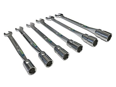 EZ Travel Collection Flex Socket 6pc 6 Point Wrench Set With Flexible Heads and Open Ends