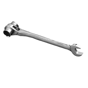FORSUN 2 in 1 Scaffolding Podger Ratchet Wrench Site Ratcheting Socket Spanner Tool 19mm22mm Silver