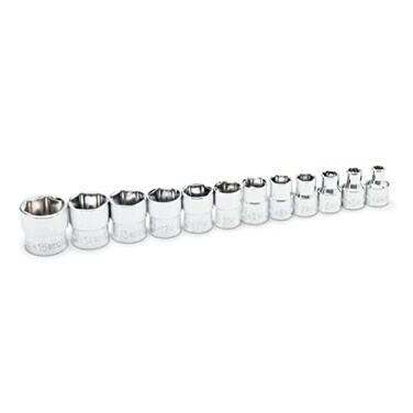 GEARWRENCH 12 Piece 14 Drive 6 Point MM Stubby Socket Set 81394