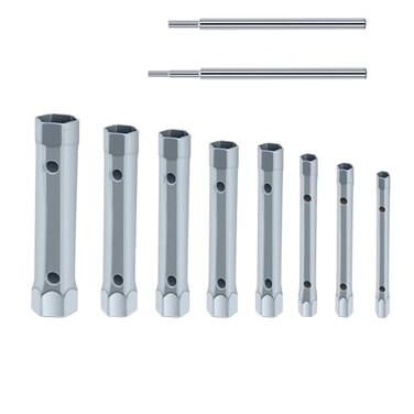 Dpwrrot Plumbers Spanner Wrench Set for Shower Valves and Spark Plugs DualEnded Socket Wrench Back Nut Tap Spark Plug Spanner Set Extended Spark Plug Wrench 622mm10Pcs