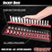 Ernst Manufacturing 2 Pack of Socket Boss with 18 Rails 1 Red 1 Blue for Complete Multiple Drive Size Socket Organization Holds 114 Sockets Made in USA