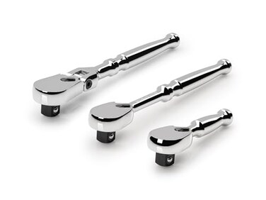 TEKTON 38 Inch Drive Small Body NonQuickRelease Ratchet Set 3Piece 3 6 in 6 in flex SRH99002