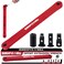 Bornpye Offset Extension Wrench Set Impact Ready Socket Wrench Extender Tool with Versatile 14 38 and 12 Square Drive Adapters Red