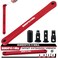 Bornpye Offset Extension Wrench Set Impact Ready Socket Wrench Extender Tool with Versatile 14 38 and 12 Square Drive Adapters Red
