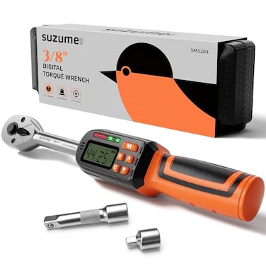 SUZUME 38 Digital Torque Wrench 2214425 Ft Lb 360 Nm 2 Accuracy Digital Torque Wrench 38 Drive with Buzzer and LED Flash Notification PeakTrack Mode Electric Torque Wrenches For Moto Bike Car