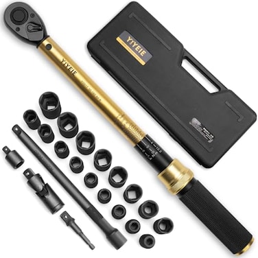 YIYEIE 22PCS Torque Wrench Set 12 Drive 10180 ftlb1362441 Nm Click Torque Wrench with Impact Sockets 1 ftlbs Micro 72Tooth Ratchet Quick Release Head Master Torque Tool for Car Repair