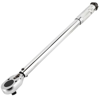 Powerbuilt Micrometer Torque Wrench 12Inch Drive Reversible Ratchet Clicks Lockable 30 to 150 Foot Pound Range 644999
