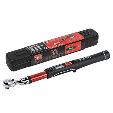 ARES 4300738Inch Drive Flex Head Electronic Digital Torque and Torque Angle Wrench 10100 ftlbs 135135Nm Reversible Sealed Head MultiAlert Prevents OverTorquing