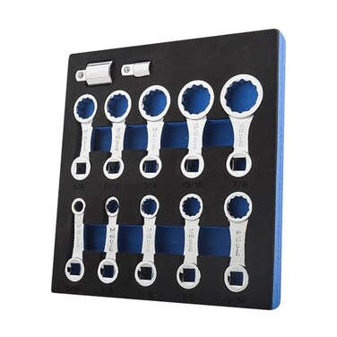 Gunpla 12pcs Torque Adapter Set SAE 12 Point Fastener 38 inch Wrench Torques Adaptor Extension 42 Chrome Molybdenum Steel 516 38 inch Calculation Adjustment Calibration Tools Kit in Storage Case