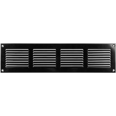 Repa Market Air Vent Cover 16x4 Inch Outer Dimensions Black Galvanized Steel Louvered Grill Cover with Mesh Screen Wall or Ceiling Vent HVAC Register Indoor Outdoor Ventilation Soffit Vent