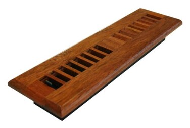 Decor Grates WLC212N 2Inch by 12Inch Wood Louvered Floor Register Natural Cherry