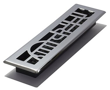 Decor Grates Dcor Grates ADH212C Art Deco Floor Register 2x12 Inches Chrome 1 Pack