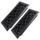 Howeall 4x10 Inches 2 Pack Heavy Duty Walkable Floor Register Easy Adjust Air Supply Lever Decorative Floor Vent Covers Savannah Design Vent Covers for Home Matte Black
