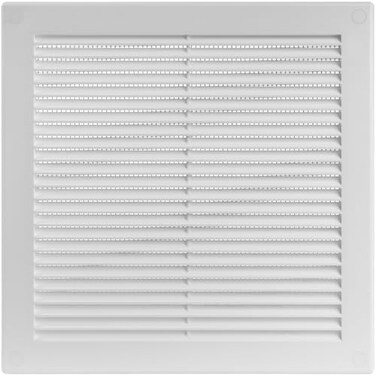 Vent Systems 8 x 8 Inch Opening Dimensions Plastic White Soffit Vent Cover Flat Square Air Vent Grille Air Vent Deflector HVAC 10 x 10 Inch Overall Dimensions