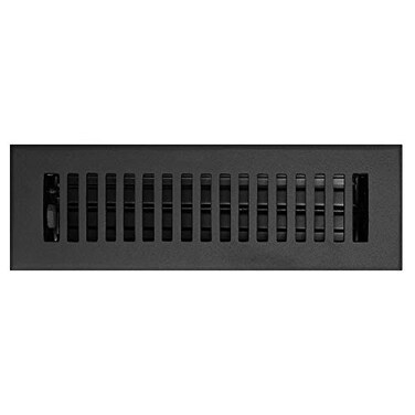 Madelyn Carter Contemporary Vent Cover Solid Cast Aluminum Interior Controls Air Flow 2 x 10 inches Overall Face 375 x 115 inches Matte Black