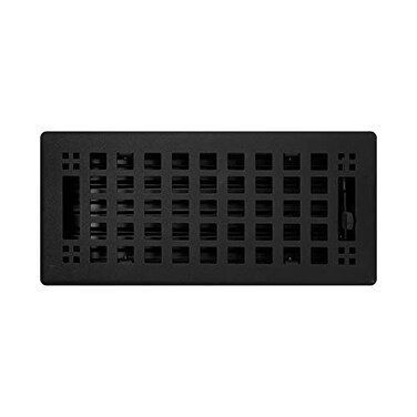Madelyn Carter Contemporary Artisan Style Vent Cover Solid Cast Steel Interior Controls Air Flow 4 x 10 inches Overall Face 525 x 1125 inches Matte Black