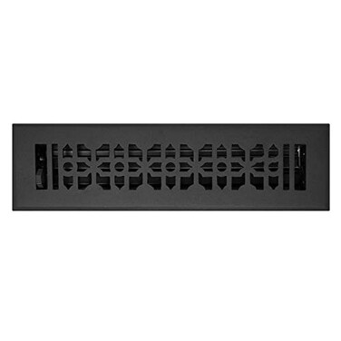 Madelyn Carter Contemporary Cathedral Style Vent Cover Solid Cast Aluminum Interior Controls Air Flow 2 x 10 inches Overall Face 375 x 115 inches Matte Black