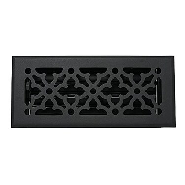 Madelyn Carter Contemporary Gothic Style Vent Cover Solid Cast Aluminum Interior Controls Air Flow 4 x 14 inches Overall Face 525 x 155 inches Matte Black