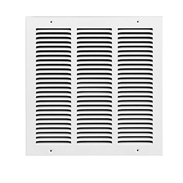 Rocky Mountain Goods Air Return Grille for 18 x 18 Duct Opening Heavy Duty Steel Premium Finish Includes Screws Louvered Design Paintable Matte White Actual Dimensions 1975 x 1975