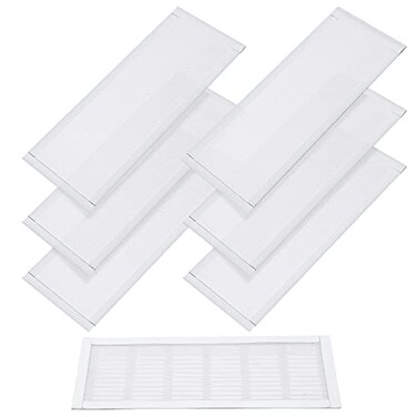 Shappy Magnetic Floor Vent Covers Air Vent Screen Register Trap Magnetic Floor Register Mesh Covers Rectangle PVC Mesh Cover for Wall Ceiling Floors Catch Debris Hair Insect4 x 14 InchWhite