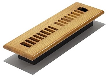 Decor Grates WL212M 2Inch by 12Inch Wood Louver Floor Register Medium Oak