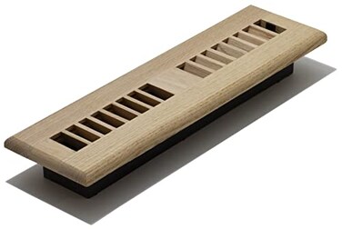 Decor Grates WL212U 2Inch by 12Inch Wood Louver Floor Register Unfinished Oak