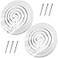 Therwen 4 Pieces 8 Inch Round Diffuser HVAC Round Ceiling Vent Cover Replacement Vent Diffuser with Screws to Install Fitting in Duct Outer Dimensions 111516