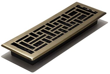 Decor Grates Oriental Floor Register 4x14 Inches Antique Brass Finish