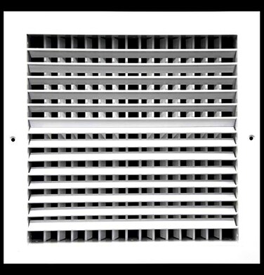 HVAC Premium 10w X 8h Aluminum Double Deflection Adjustable Air Supply HVAC Diffuser Full Control VerticalHorizontal Airflow Direction Vent Duct Cover Outer Dimensions 116w X 96h