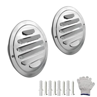 MARRTEUM Stainless Steel Air Vents 3 Inch Louver Grille Cover WallMounted Vent Cover with Builtin Fly Screen Mesh 2 Pack