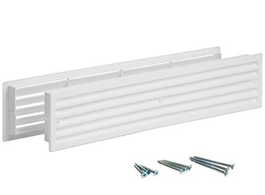 INTERNAL VENTS Door Vent for Interior Doors 16 78 x 3 Two Sided Door Louvers for Bathroom Cabinet Plastic air Vent Grille Outer Dimensions 17 34 x 3 58 for 16 78 x 3 Opening White