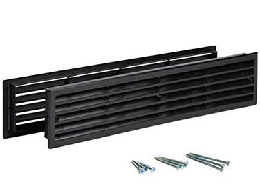 INTERNAL VENTS Door Vent for Interior Doors 16 78 x 3 Two Sided Door Louvers for Bathroom Cabinet Plastic air Vent Grille Outer Dimensions 17 34 x 3 58 for 16 78 x 3 Opening Black