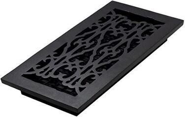 Decor Grates AC614BLK Victorian Floor Register 6 x 10 Inches Cast Iron Black
