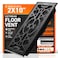 Home Intuition 2X10 Floor Vent Covers Floor Register with Mesh Cover Trap Heat and Air Walkable Metal Floor Vent for HVAC Duct Victorian Matte Black