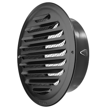OGANAZI 6 Inch Stainless Steel Air Vent Black Soffit Vents Round Vent Cover Soffit Exhaust Vents with Builtin Fine Mesh for Kitchen Bathroom Garage Office and Warehouse Ventilation