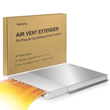 Hometu Floor Air Vent Extender for Under Furniture Aluminum Alloy Metal MaterialHeat ResistantDurableStablefor Sofa BedDresserBookcase Adjustable DesignImprove Airflow
