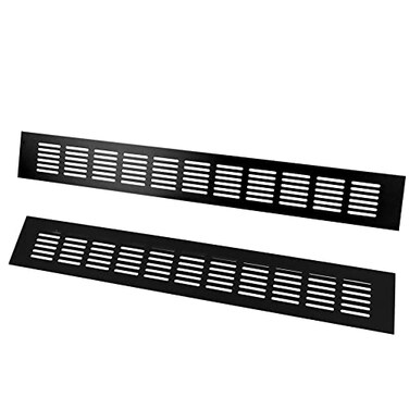 TTZEZE 2PCS Air Vent Cover Aluminium Alloy Rectangle Vent Covers for Home Wall Ceiling Floor Register Grille Register Ventilation Register Grille for Wardrobe Cabinet Bathroom Kitchen Black 60450mm