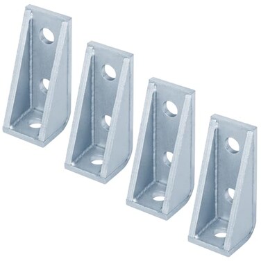 OTTFF 4 Pack 3 Hole 90 Degree Gusseted Fitting for 158 Strut Channel L Corner Bracket 732 Thick