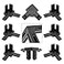 BLCCLOY 8Pcs 2020 Aluminum Extrusion T Slot Corner Bracket 20 Series Extruded Hardware 3 Way Tri Connector with Set Screw for 2020 2040 T V Slot Black Aluminum Profile Frame Fitting