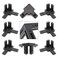 BLCCLOY 8Pcs 2020 Aluminum Extrusion T Slot Corner Bracket 20 Series Extruded Hardware 3 Way Tri Connector with Set Screw for 2020 2040 T V Slot Black Aluminum Profile Frame Fitting
